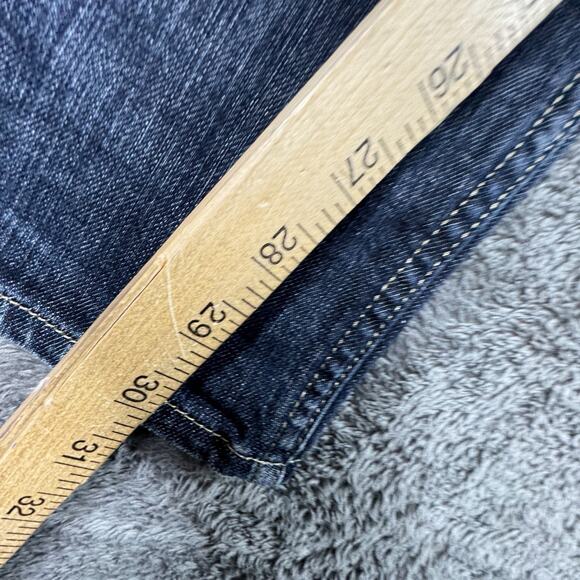 Y2K levis Jeans Mens 32x30 Low Rise Stone Rinse Adjustable Waist Flap Accent - Picture 8 of 11